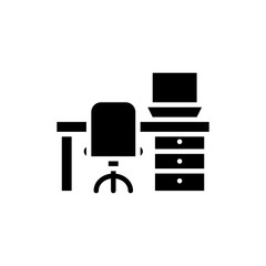 Office Desk vector icon Glyph Illustration