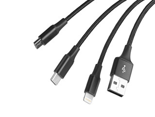 Smart Phone Charger Cable Isolated on white