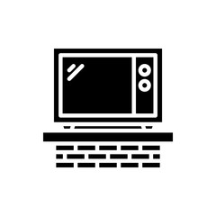 Microwave vector icon Glyph Illustration