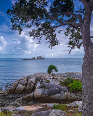 Panorama beach and rock Formation Photos at Berhala island kepulauan Riau