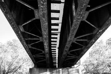 Underneath a Rail Bridge
