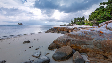 Panorama beach and rock Formation Photos at Berhala island kepulauan Riau