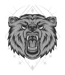 logo style bear set of illustration.
