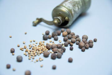 iron bowl for grinding pepper and pepper in cereal
