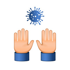 Do not Touch Me. Virus Novel Coronavirus 2019-nCoV and home quarantine. Emoji style icon. Vector illustration.