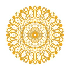 Luxury ornamental mandala design background in gold color. Luxury flower decoration Ramadan background.