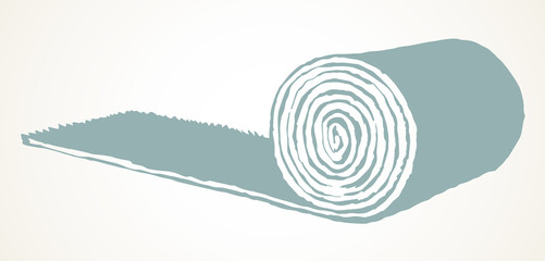 Carpet roll. Vector drawing icon