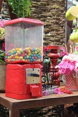 chewing gum machine in the garden