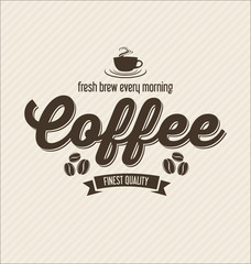 Retro vintage coffee design background illustration 
