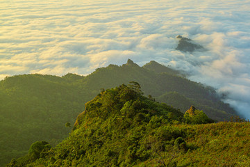 Scenic view at phu chi fa and phu chi dao chiang rai and chiang mai nature landscape scenic sunrise...
