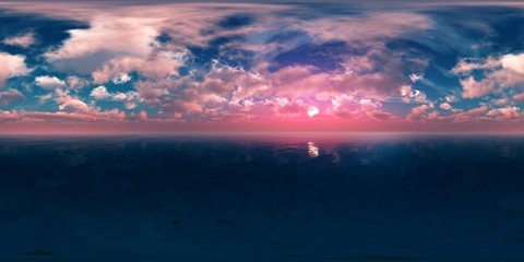 Fototapeta premium HDRI, environment map , Round panorama, spherical panorama, equidistant projection, panorama 360, seascape, 3d rendering