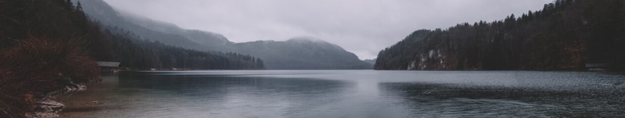 panorama on mountain lake