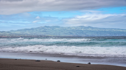 coast of the Atlantic Ocean on the island of San Miguel, Azores, Portugal