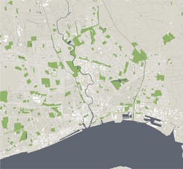 map of the city of Kingston upon Hull, East Riding of Yorkshire, Yorkshire and the Humber, England, UK