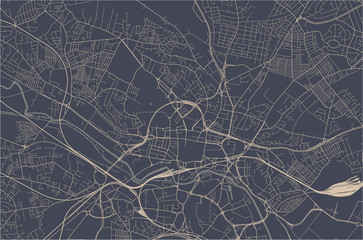 map of the city of Leeds, West Yorkshire, Yorkshire and the Humber , England, UK