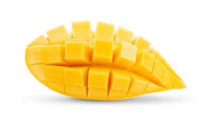 mango slices on white background .full depth of field