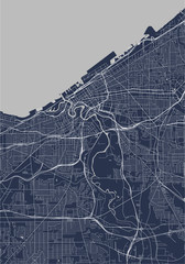 map of the city of Cleveland, Ohio, USA - obrazy, fototapety, plakaty