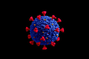 Corona virus COVID 19 separated illustration. 3D render
