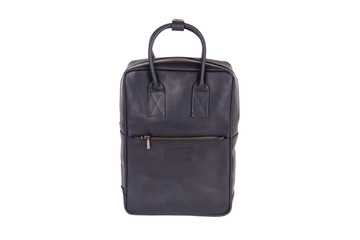 Natural fashion leather handbag isolated on white background