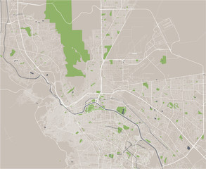 Fototapeta premium map of the city of El Paso, Texas, USA