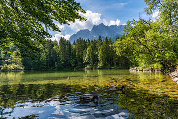 Fantastic round hike around the beautiful Eibsee at the Tiroler Zugspitze Arena