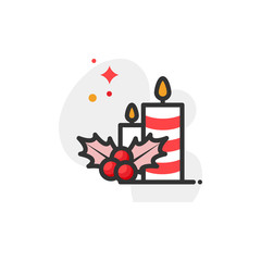 Candles Vector Colord  Icon Illustration