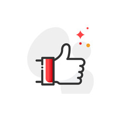 Thumbs up Vector Colord  Icon Illustration