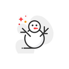 Snowman Vector Colord  Icon Illustration