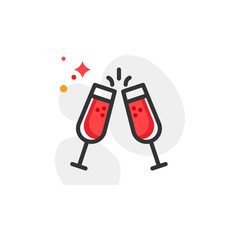 Obraz premium Valentine Vector Colord Icon Illustration
