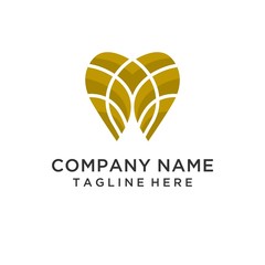 Modern elegant gradient gold Dental logo