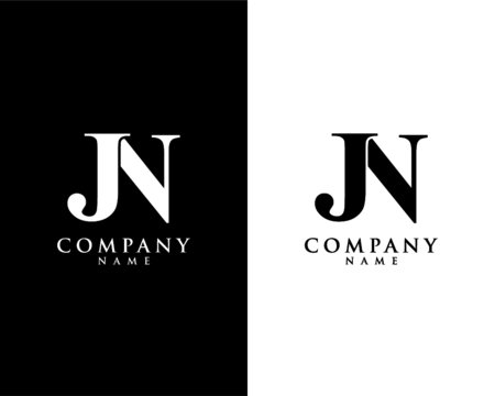 JN, NJ initial company name logo template vector