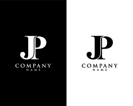 JP, PJ initial company name logo template vector