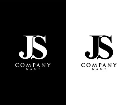 JS, SJ initial company name logo template vector