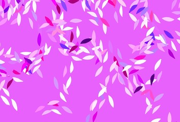 Fototapeta na wymiar Light Pink vector doodle background with leaves.