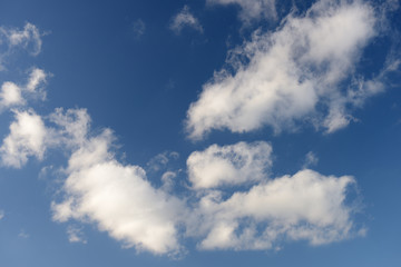 Blue sky and various cloud formations