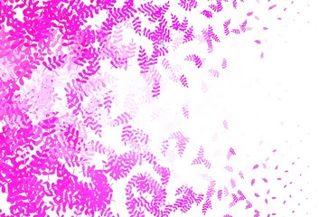 Light Pink vector abstract design with leaves.