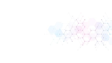 Abstract background of hexagons shape pattern. Concepts and ideas for healthcare technology, innovation medicine, health, science, and research.