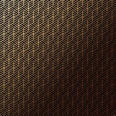 Art deco seamless pattern in gold color on an isolated black background or gold exclusive background. EPS 10 vector.