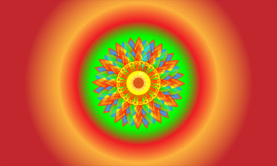 illustration image graphic of abstract background. Circular ornament design element. Modern Decorative floral color mandala