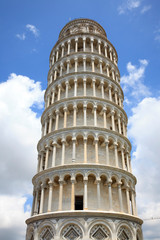 Pisa (PI), Italy - June 10, 2017: The famous Learning Tower of Pisa, Tuscany, Italy, Europe