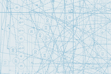 Clean vintage fabric blueprint background. Grunge and colorful paper with drawing. Modern fashion scheme texture.