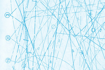 Clean vintage fabric blueprint background. Grunge and colorful paper with drawing. Modern fashion scheme texture.