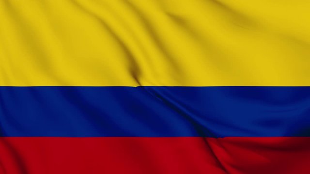 Colombia flag is waving 3D animation. Colombia flag waving in the wind. National flag of Colombia. flag seamless loop animation. high quality 4K resolution