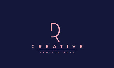 Obraz premium Abstract monogram letter R logo icon design. Minimalist R RR creative initial based vector template.