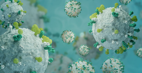 symbolic virus cells background 3d-illustration