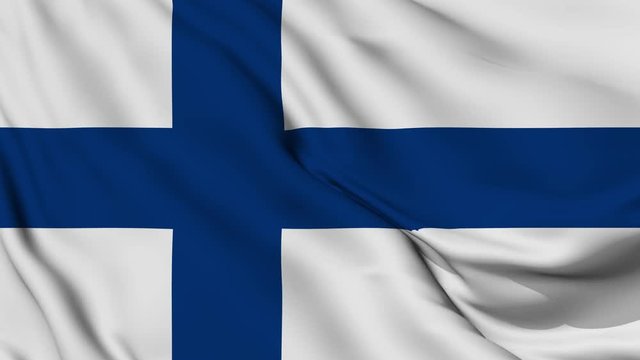 Finland flag is waving 3D animation. Finland flag waving in the wind. National flag of Finland. flag seamless loop animation. high quality 4K resolution