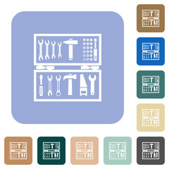 Open toolbox rounded square flat icons