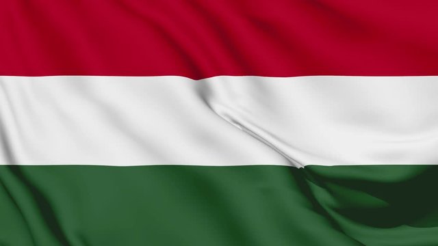 Hungary flag is waving 3D animation. Hungary flag waving in the wind. National flag of Hungary. flag seamless loop animation. high quality 4K resolution