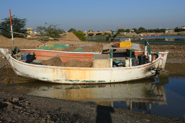 Wooden Boat repairing yard at Mandvi, Kutch, Gujarat, India