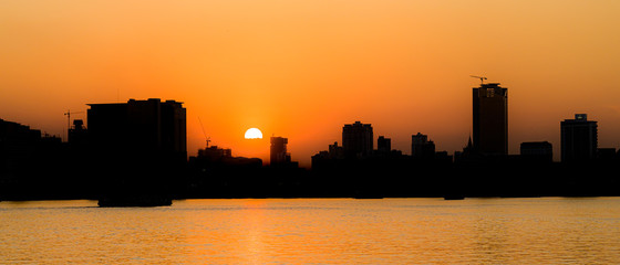 Phnom Penh silhouette